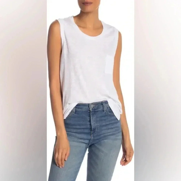 Madewell Whisper Cotton Pocket Muscle Tank in white size XS - Picture 1 of 11